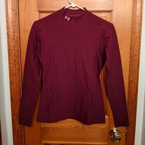 Youth large maroon Under Armour coldgear compression thermal long sleeve